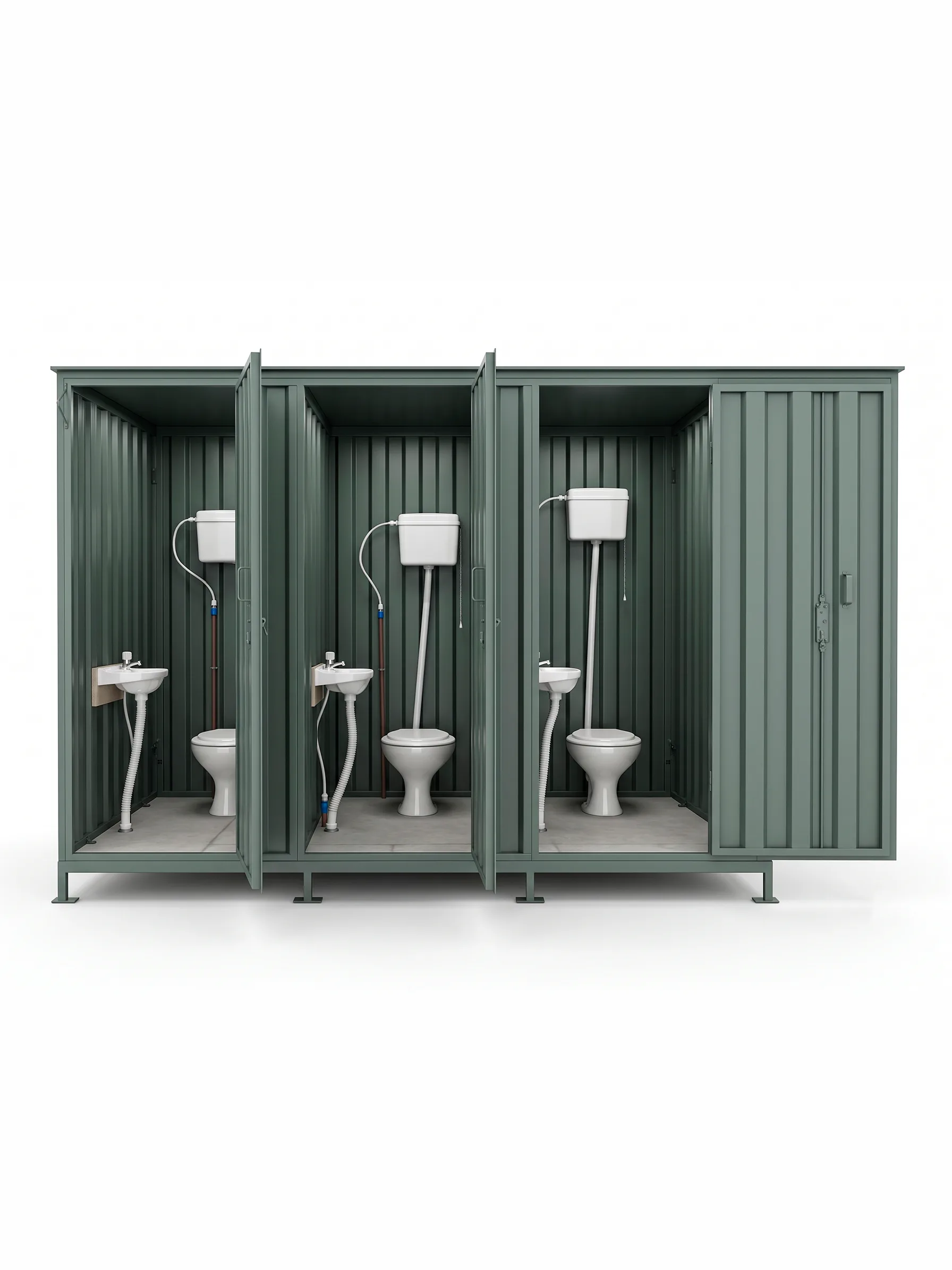 Container Banheiro Triplo — container banheiro em aço galvanizado